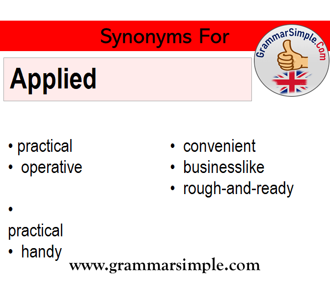 Synonyms of Applied, Synonym words for Applied