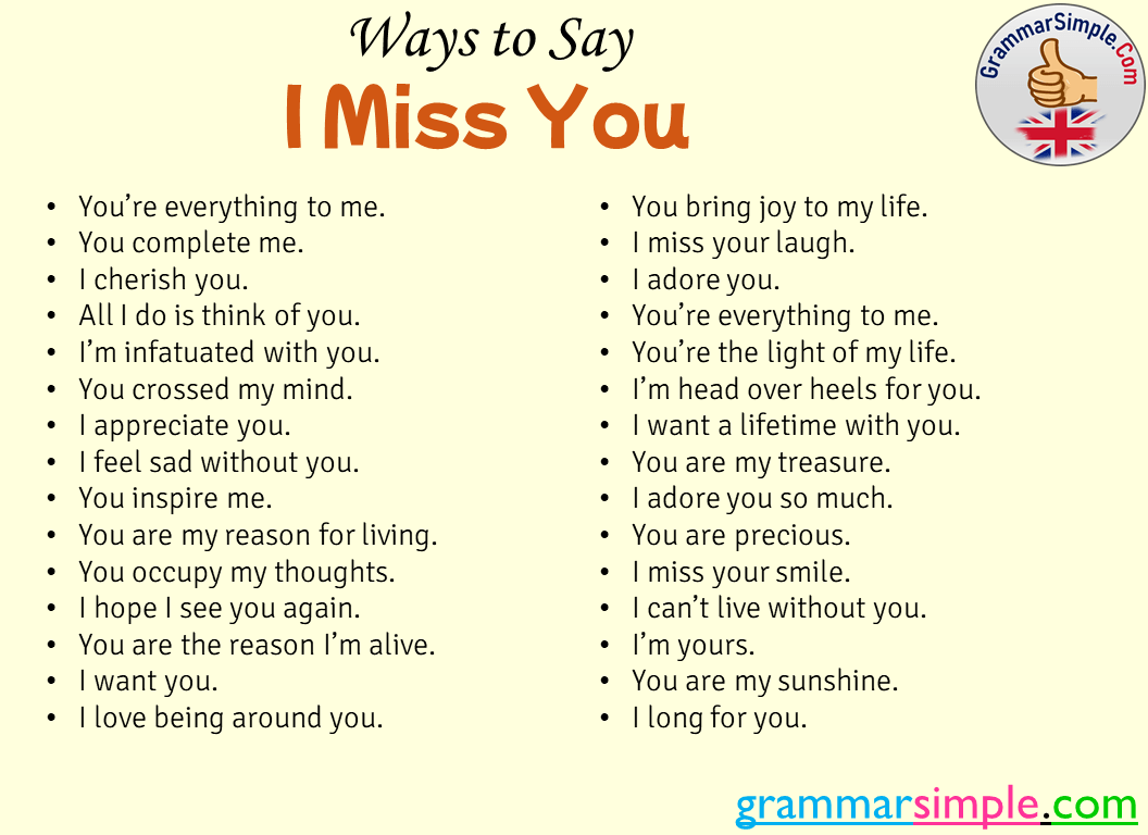 Ways to say i miss you without saying it