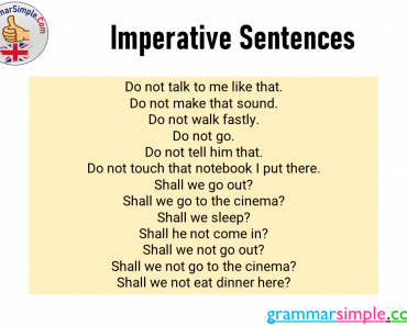 13 Imperative Sentences Examples