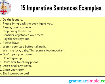 15 Imperative Sentences Examples