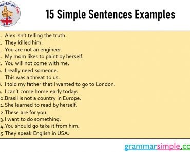 15 Simple Sentences Examples