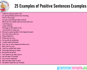 25 Examples of Positive Sentences Examples