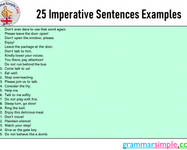 25 Imperative Sentences Examples