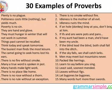 30 Examples of Proverbs in English