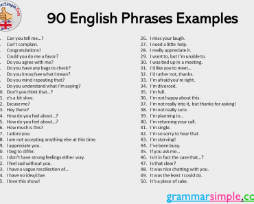 90 English Phrases Examples