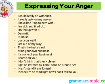 Expressing Your Anger Phrases