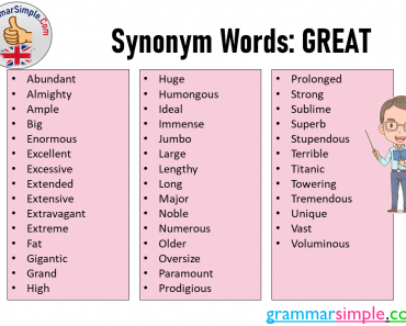 Synonym Words With GREAT
