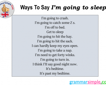 Ways To Say I am going to sleep