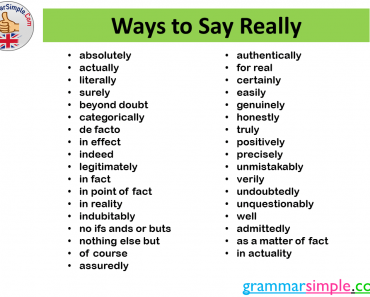 Different Ways to Say Really