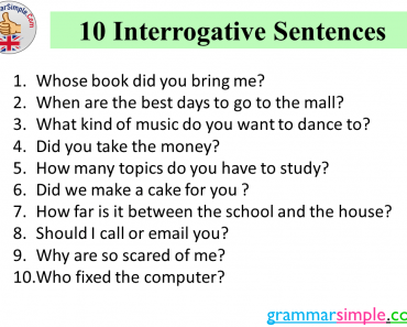 10 Interrogative Sentences Examples in English