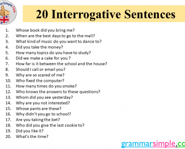 20 Interrogative Sentences Examples in English