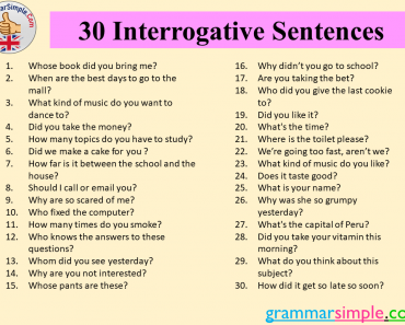 30 Interrogative Sentences Examples in English