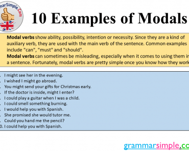 10 Examples of Modals
