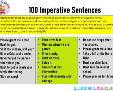 100 Imperative Sentences in English
