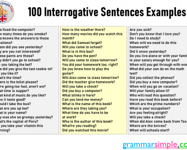 100 Interrogative Sentences Examples