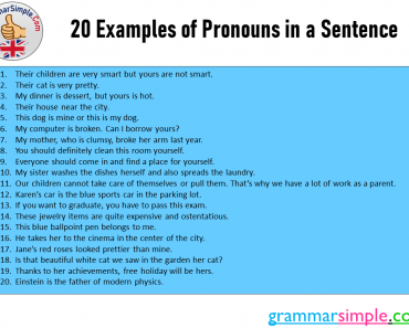 20 Examples of Pronouns in a Sentence