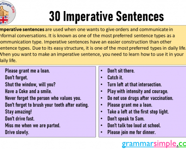 30 Imperative Sentences in English