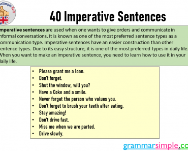 40 Imperative Sentences in English