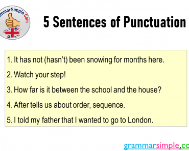 5 Sentences of Punctuation in English
