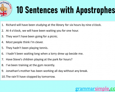 10 Sentences with Apostrophes in English