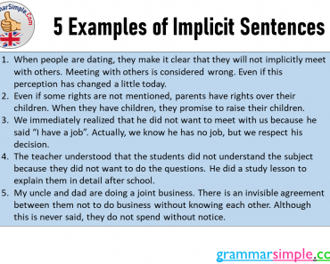 5 Examples of Implicit Sentences in English