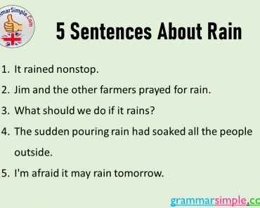 5 Sentences About Rain, Example Sentences with Rain