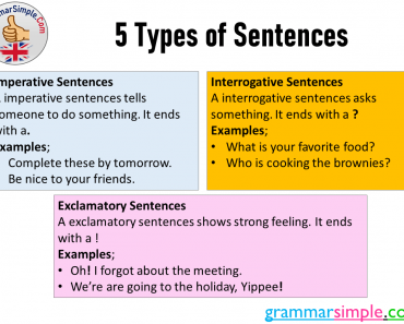 5 Types of Sentences in English