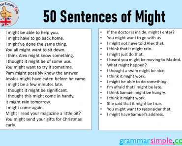 50 Sentences of Might, Examples of Might Sentences in English