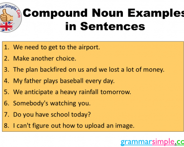 Compound Noun Examples in Sentences