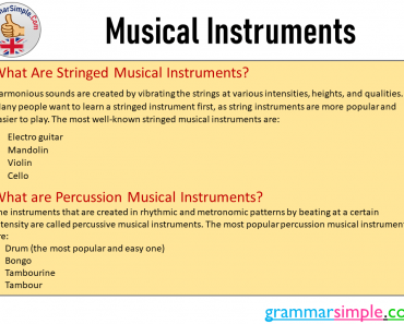 Musical Instruments Names, Definition and Musical Instruments Names List