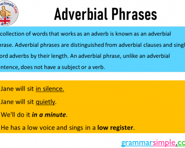 What is the Adverbial Phrase? Definition, Types and Adverbial Phrases Example Sentences