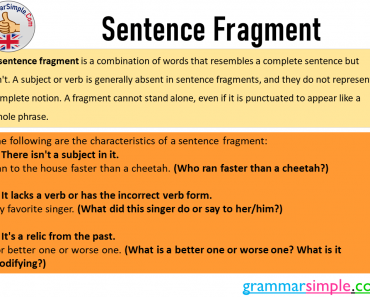 What is Sentence Fragment? Sentence Fragments Definition and Example Sentences
