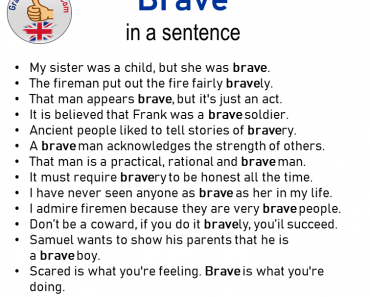Brave in a sentence, Sentences with Brave